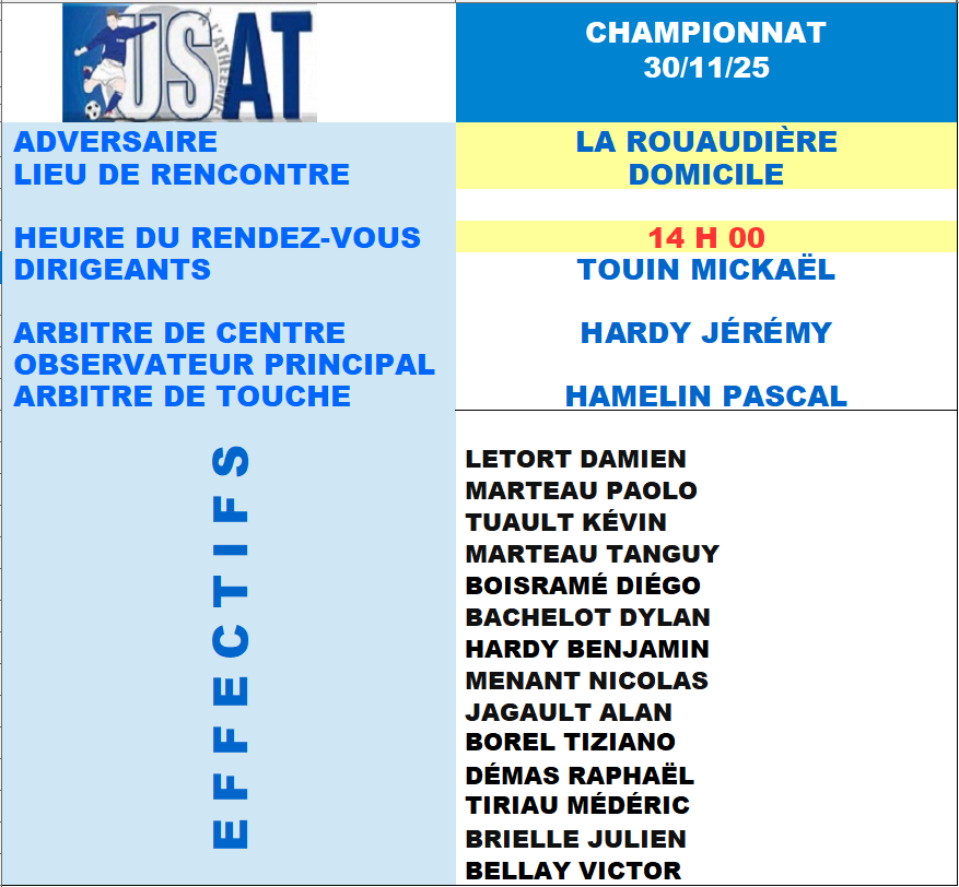 Convocations 30 novembre